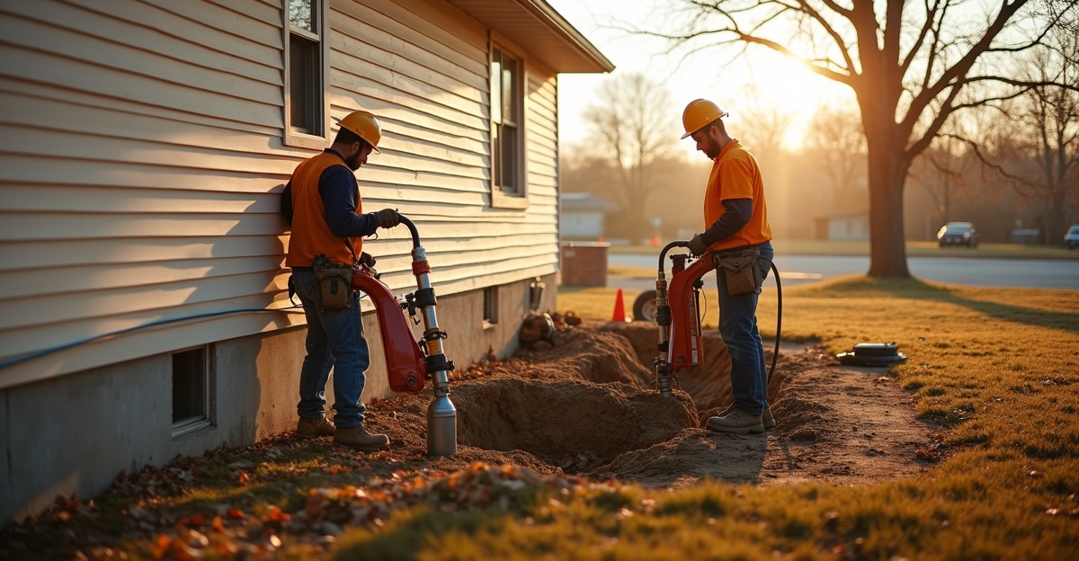 foundation stabilization with helical piers